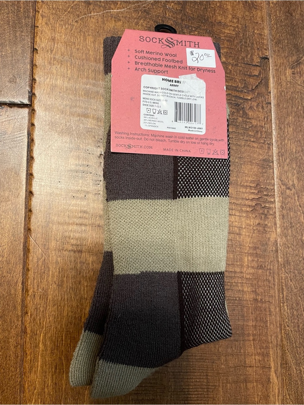 SockSmith merino wool green beer socks - Picture 2 of 4
